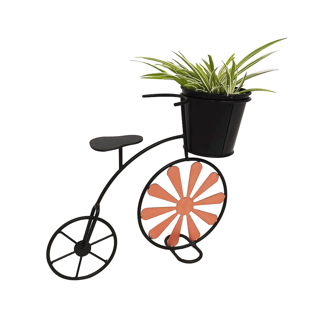 Kondela Retro kvetináč v tvare bicykla bordová/čierna SEMIL, značky Kondela