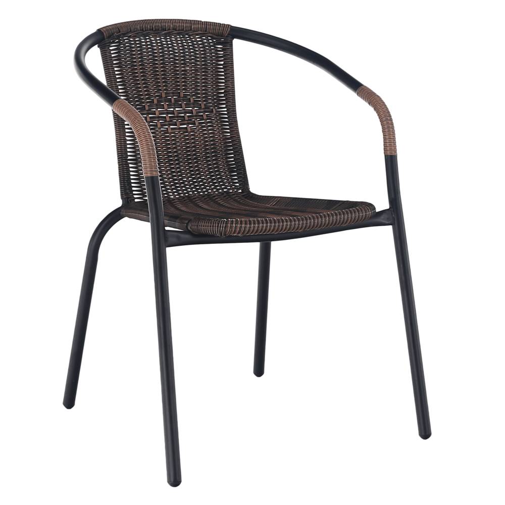 Kondela Stohovateľná stolička hnedá/čierny kov DOREN R1 rozbalený tovar, značky Kondela