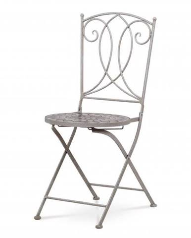 AUTRONIC JF2229 Záhradná stolička, keramická mozajka, kovová konštrukcia, sivý lak Antik (typovo ku stolu JF2228 a lavici JF2230)