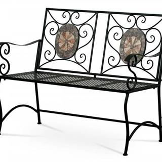 AUTRONIC  JF2227 Záhradná lavica, keramická mozajka, kovová konštrukcia, čierny matný lak (typovo ku stolu JF2225 a stoličke JF2226), značky AUTRONIC