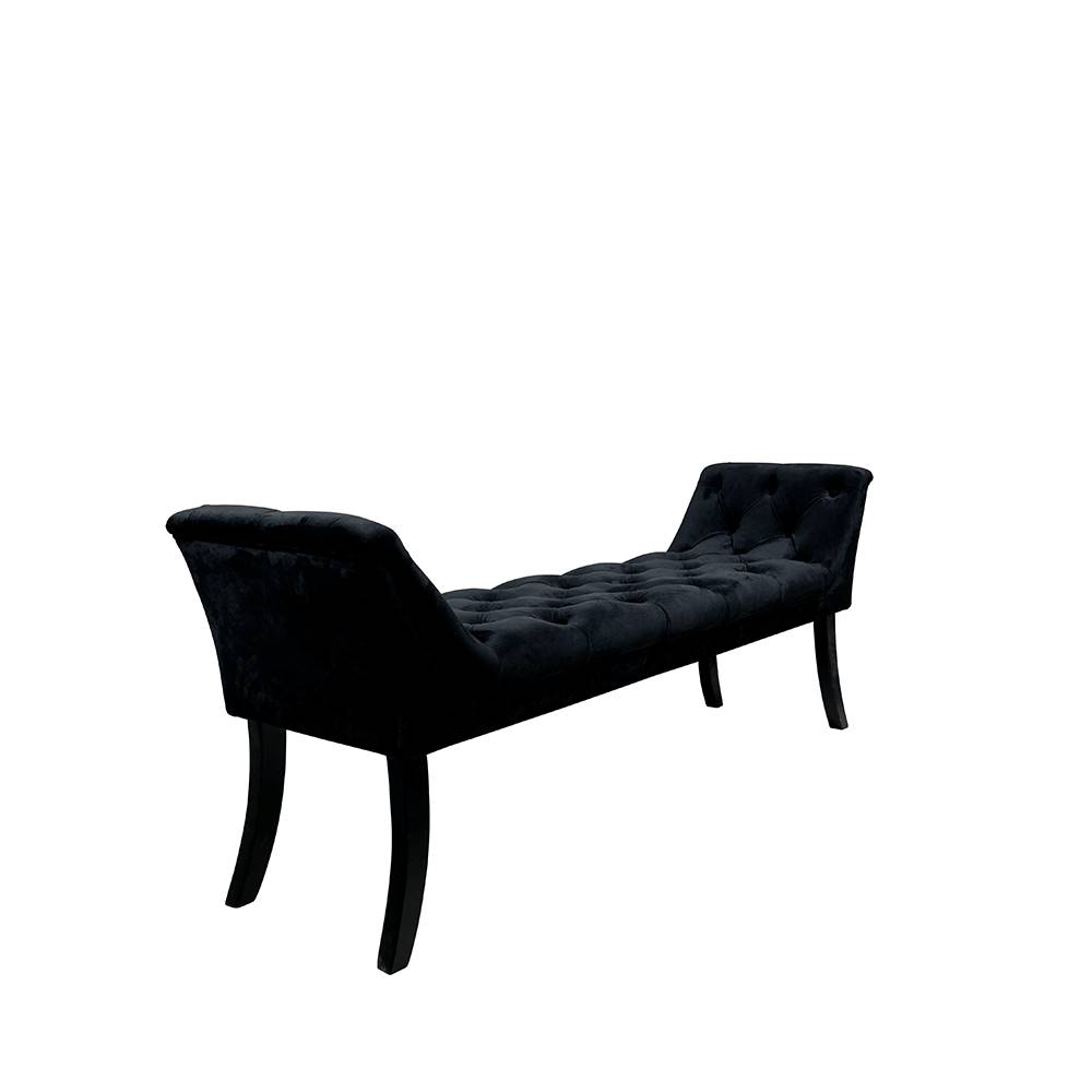Kondela KONDELA Dizajnová lavica, čierna Velvet látka/kaučukové drevo, 160 cm, HEMY TYP 1, značky Kondela