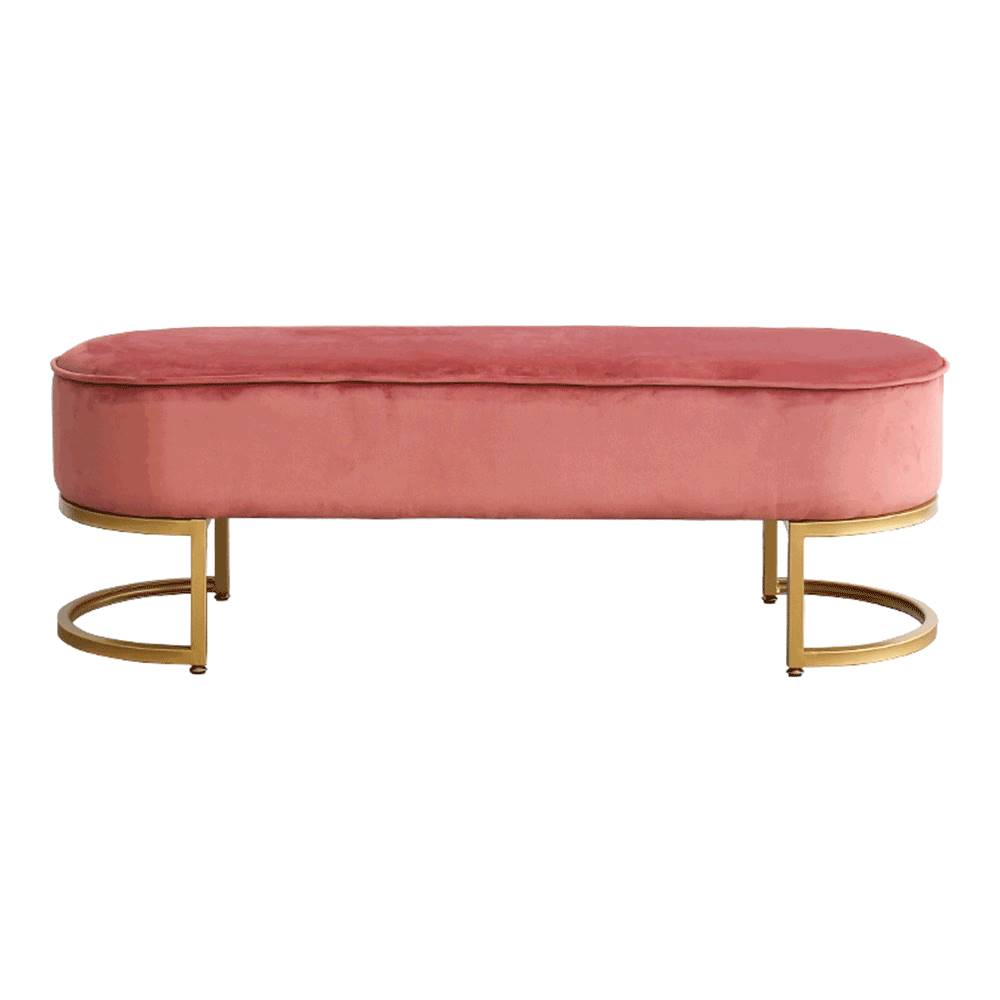 Kondela KONDELA Dizajnová lavica, ružová Velvet látka/gold chróm-zlatý, MIRILA, značky Kondela