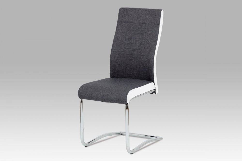 AUTRONIC  DCL-428 GRWT2 jedálenská stolička šedá látka + biela koženka / chróm, značky AUTRONIC