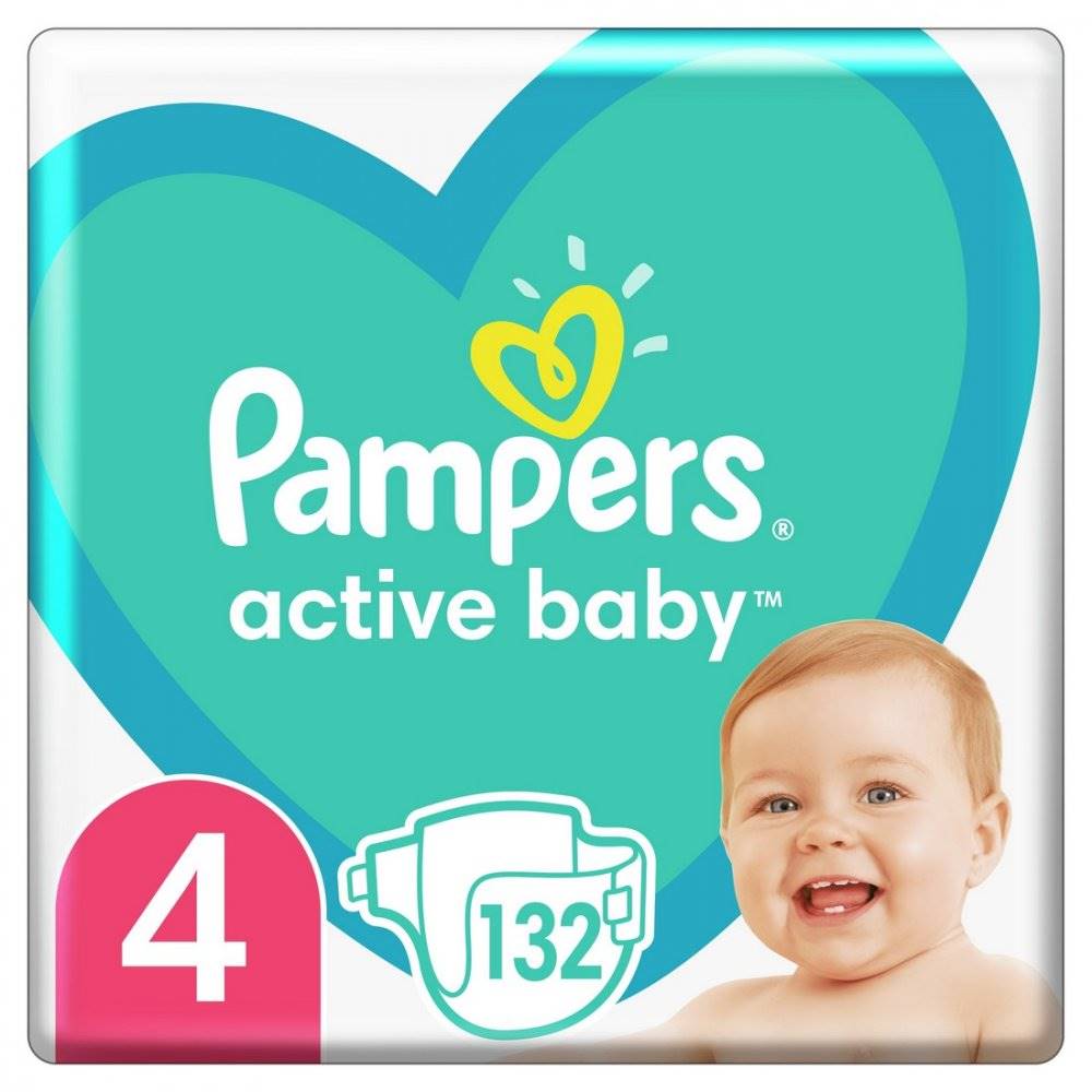 PAMPERS  ACTIVE BABY S4 132KS, 9-14KG, značky PAMPERS
