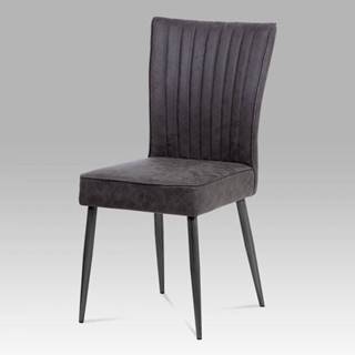 AUTRONIC  HC-323 GREY3 jedálenská stolička látka sivá v dekore vintage kože / brúsený kov antik, značky AUTRONIC