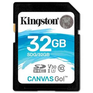 KINGSTON 32GB SDHC CANVAS GO 90R/45W CL10 U3 V30 SDG/32GB