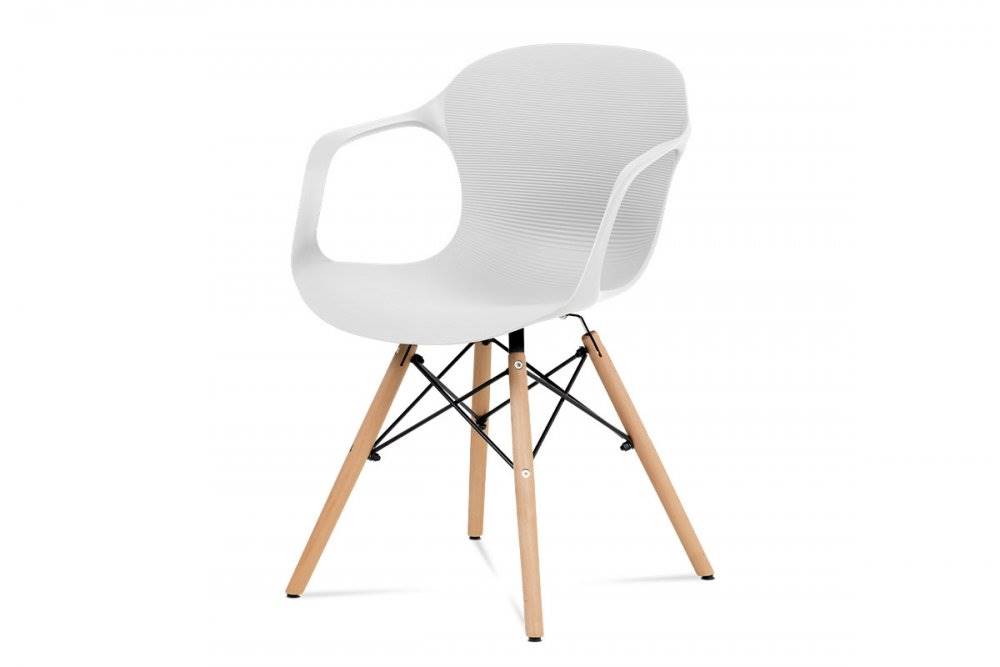 AUTRONIC  ALBINA WT jedálenská stolička, štrukturovaný plast biely, natural, značky AUTRONIC