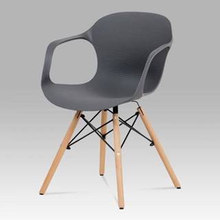 AUTRONIC  ALBINA GREY jedálenská stolička, štrukturovaný plast šedý, natural, značky AUTRONIC