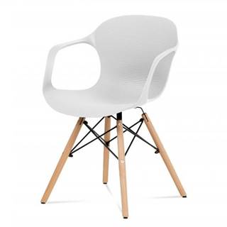 AUTRONIC  ALBINA WT jedálenská stolička, štrukturovaný plast biely, natural, značky AUTRONIC