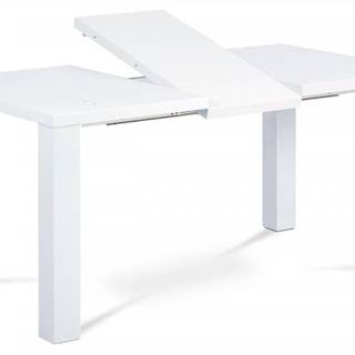AUTRONIC AT-3009 WT jedálenský stôl rozkladací 120-160x90x75cm, vysoký lesk biely