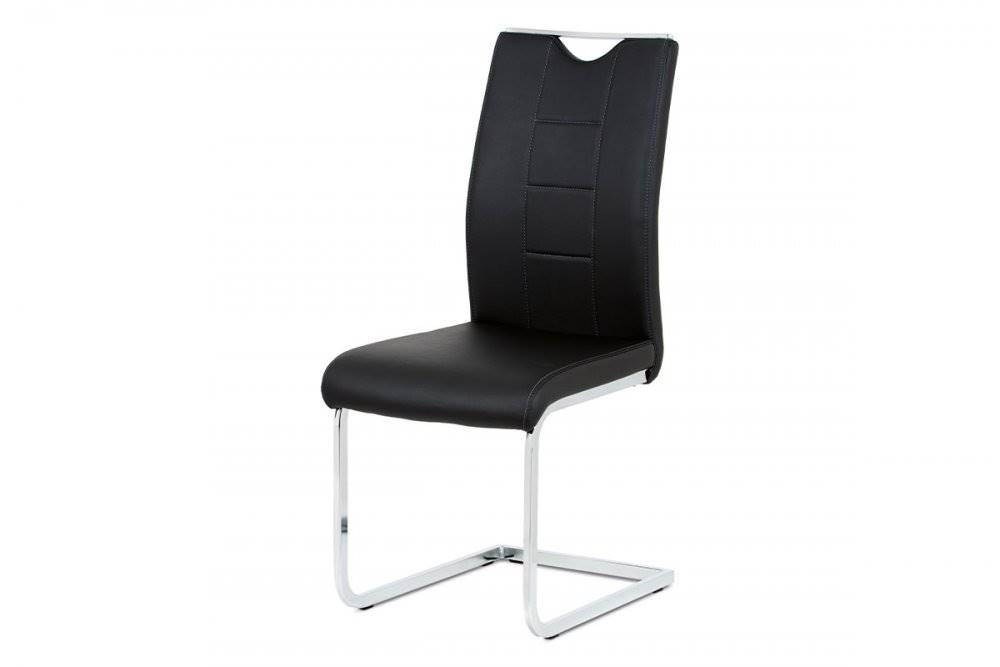 AUTRONIC  DCL-411 BK Jedálenská stolička čierna koženka / chrom, značky AUTRONIC