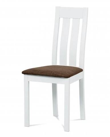 AUTRONIC BC-2602 WT jedálenská stolička masív buk, biela, sedák hnedý