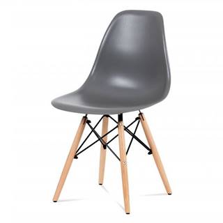 AUTRONIC  CT-758 GREY jedálenská stolička, plast sivý / masív buk / kov čierny, značky AUTRONIC