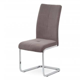 AUTRONIC  DCL-440 LAN4 Jedálenská stolička, poťah lanýžová zamatová látka, kovová pohupová podnož, chróm, značky AUTRONIC