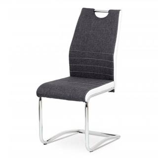 AUTRONIC  DCL-444 GREY2 jedálenská stolička, látka sivá, koženka biela, značky AUTRONIC