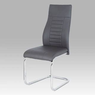AUTRONIC HC-955 GREY jedálenská stolička, šedá koženka / chróm