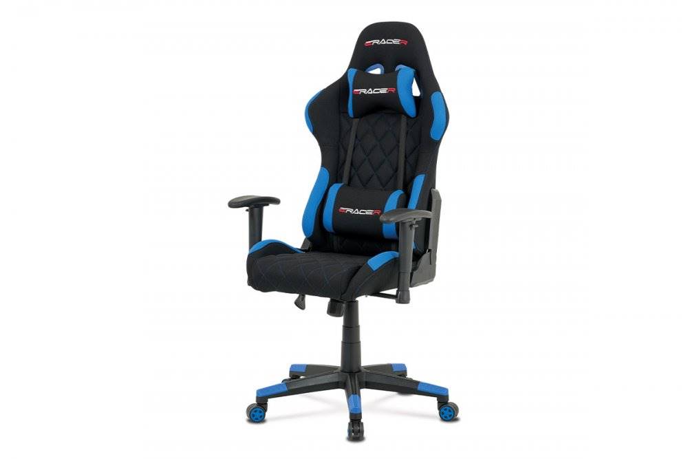 AUTRONIC  KA-V606 BLUE kancelárska stolička, modrá látka, hojdací mech, kríž plast, značky AUTRONIC