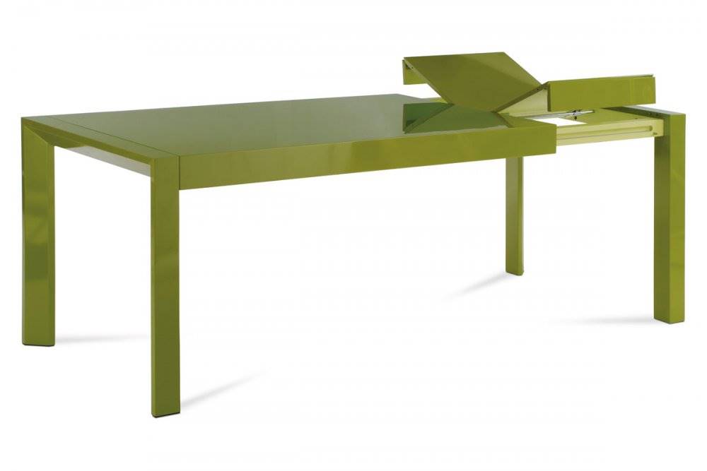 AUTRONIC  WD-5829 GRN jedálenský stôl rozkl. 160+50x90cm, VYSOKÝ LESK ZELENÝ, značky AUTRONIC