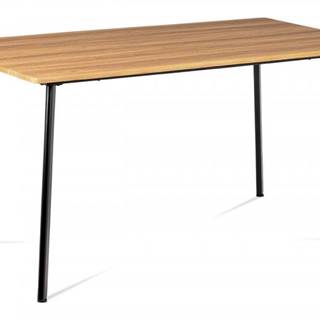 AUTRONIC  MDT-2100 OAK Jedálenský stôl 150x80x76 cm, MDF, dekor medový dub, kovová štvornohá podnož, čierny matný lak, značky AUTRONIC