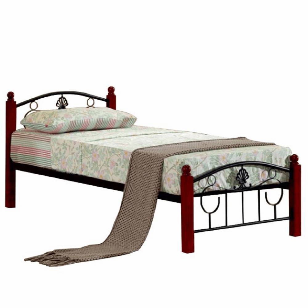 Kondela KONDELA Kovová posteľ s roštom, 90x200, MAGENTA, značky Kondela