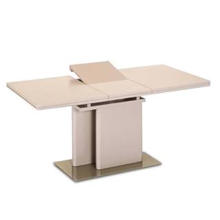 Kondela KONDELA Jedálenský rozkladací stôl, capuccino extra vysoký lesk, 120-160x80 cm, VIRAT, značky Kondela
