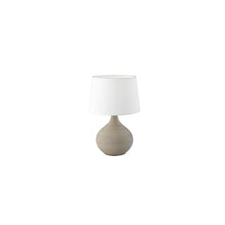 Trio Bielo-hnedá stolová lampa z keramiky a tkaniny  Martin, výška 29 cm, značky Trio
