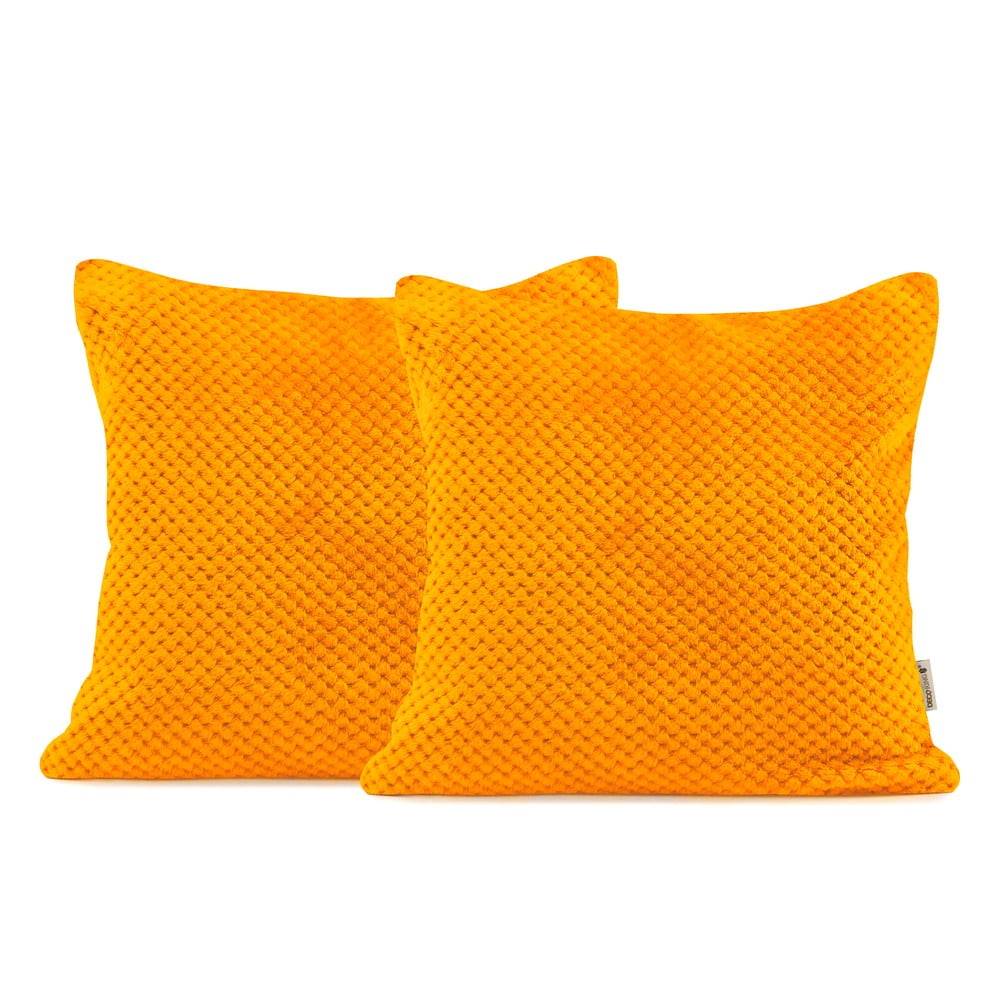 DecoKing Súprava 2 oranžových dekoratívnych obliečok na vankúš z mikrovlákna  Henry, 45 x 45 cm, značky DecoKing