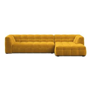 Windsor & Co Sofas Žltá zamatová rohová pohovka  Vesta, pravý roh, značky Windsor & Co Sofas