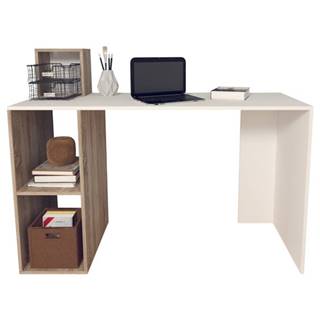 Písací stôl BUCA biela/pínia