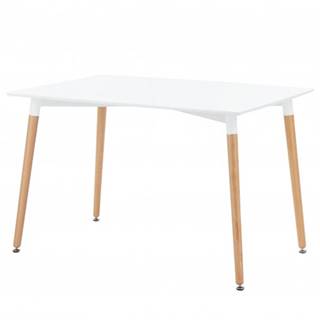 Sconto Jedálenský stôl HENRY 1 biela matná/prírodná, značky Sconto