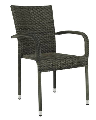 Záhradná stohovateľná stolička sivá VIPANA NEW P1 poškodený tovar