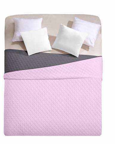 ArtTruAn Prikrývka na posteľ AXEL Pink/ Charcoal 220 x 240 cm
