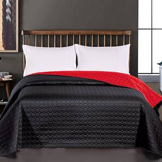 ArtTruAn  Prikrývka na posteľ SALICE čierna/červená 200 x 220 cm, značky ArtTruAn