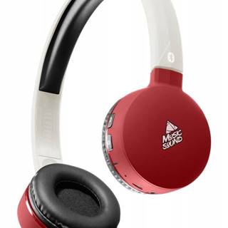 MUSICSOUND Bluetooth sluchátka MUSIC SOUND s hlavovým mostem a mikrofonem, bílo-červená, značky MUSICSOUND