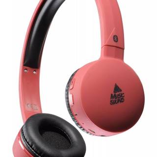 Bluetooth sluchátka MUSIC SOUND s hlavovým mostem a mikrofonem, červená