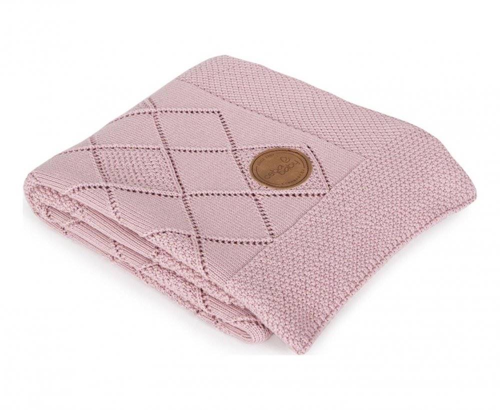 CEBA  Deka pletená v darčekovom balení 90x90 ryžový vzor ružová, značky CEBA