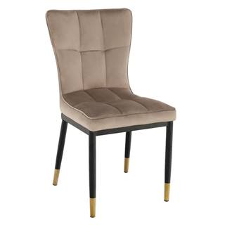 KONDELA Dizajnová jedálenská stolička, béžová Velvet látka, EPONA