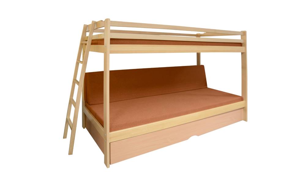 FINES TRIO EXKLUZIV poschodová posteľ, matrace + úložný priestor, značky FINES