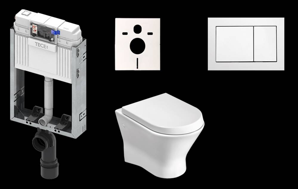 Tece Cenovo zvýhodnený závesný WC set TECE na zamurovanie + WC Roca Nexo KMPLNEXOT, značky Tece