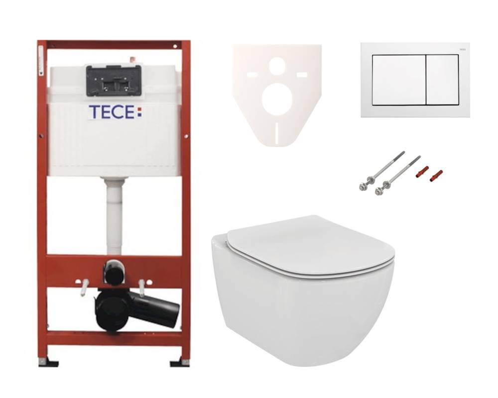 Tece Cenovo zvýhodnený závesný WC set TECE do ľahkých stien / predstenová montáž + WC Ideal Standard Tesi, značky Tece