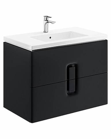 Kúpeľňová skrinka pod umývadlo Kolo Twins 80x46x57 cm čierna mat
