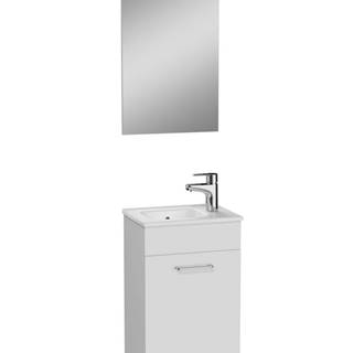 Kúpeľňová skrinka s umývadlom zrcadlem a osvětlením Vitra Mia 39x61x28 cm biela lesk MIASET40B