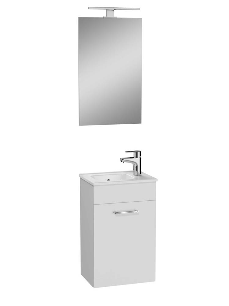 Vitra Kúpeľňová skrinka s umývadlom zrcadlem a osvětlením  Mia 39x61x28 cm biela lesk MIASET40B, značky Vitra