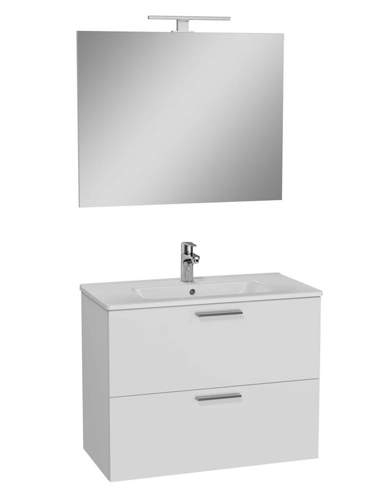 Vitra Kúpeľňová skrinka s umývadlom zrcadlem a osvětlením  Mia 79x61x39,5 cm biela lesk MIASET80B, značky Vitra