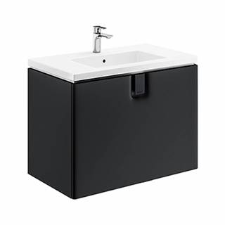 Kúpeľňová skrinka pod umývadlo Kolo Twins 80x57x46 cm čierna mat