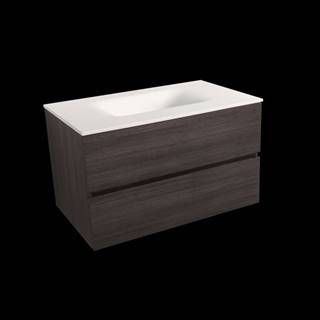 Naturel Kúpeľňová skrinka s umývadlom bílá mat  Verona 66x51,2x52,5 cm tmavé drevo VERONA66BMTD, značky Naturel