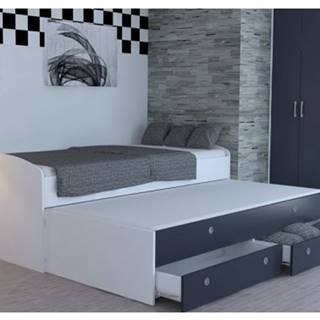 ASKO - NÁBYTOK Rozkladacia posteľ Patrik Color 90x200 cm, biela/antracit, značky ASKO - NÁBYTOK