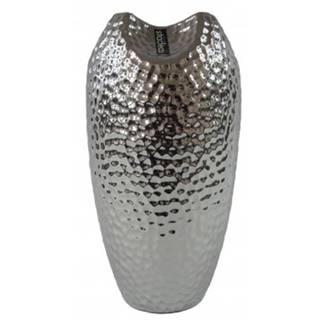 Váza Modern 29 cm, strieborná, atypický tvar