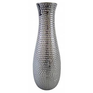 Váza Modern 36 cm, strieborná, tepaný vzhľad