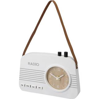 Bino Stolné hodiny Old radio biela, 21,5 x 3,5 x 15,5 cm, značky Bino
